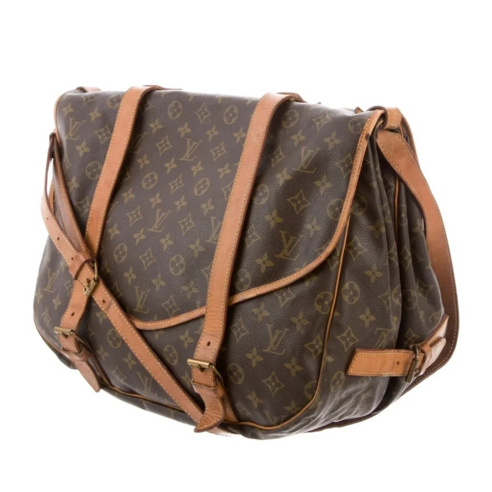 Louis Vuitton Brown and Tan Monogram Satchel